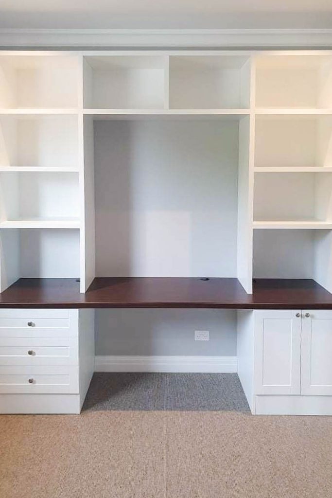 Home office joinery with concealed cable management